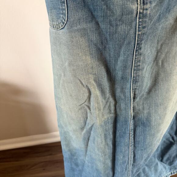 Vtg Y2K 2000s Denim Maxi Skirt Plus Size 20 Punk Grunge Skater - Picture 2 of 6